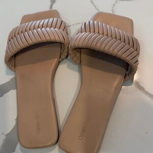 Open Edit Women's Beige Braided Sandals